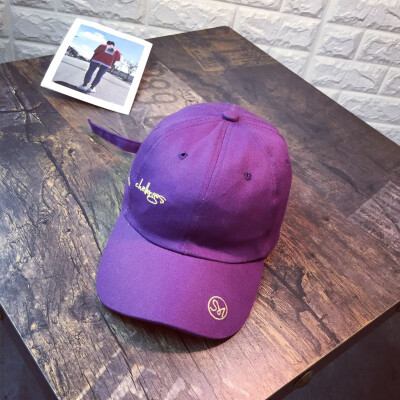 

Hat women spring&summer baseball cap men Korean version of wild tide letters embroidered cap purple Harajuku couples visor