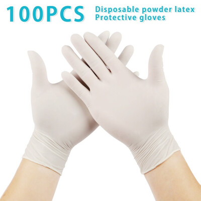 

100PCS Disposable Latex Protective Gloves Universal Cleaning Work Finger Gloves for Safety SizeXS