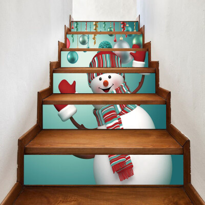 

Tailored Christmas 3D Simulation stair stickers Waterproof Wall Stickers DIY Home Decor