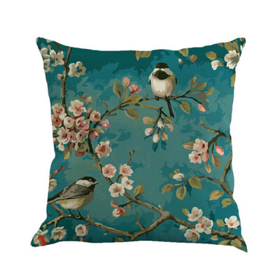 

Green Color New Style Birds Cushion Home Decorative Pillows Butterfly Linen Cojines Pillow Cover