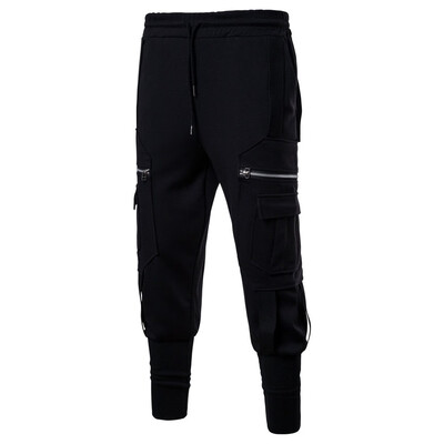 

Gobestart Mens Casual Pure Color Elastic Waist Leisure Sport Harlan Trousers Pants