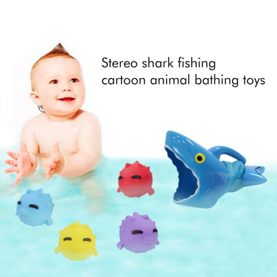 

YIWULABest Selling Stereo Shark Fishing Cartoon Animals Bath Toy Pinchable Will Speak