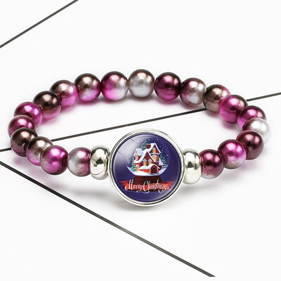 

Creative Cartoon Elk Santa Gem Retractable Beaded Bracelet Christmas Gift