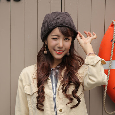 

Hat ladies fallwinter new wool hat Korean version of Joker warm melon hat students street lovers ear protection cold hat