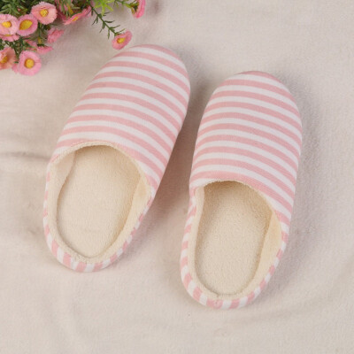 

Hot Five Colors Striped Indoor Soft Bottom Cotton Slippers Slippers For Home Shoes Interior Non-Slip Shoes