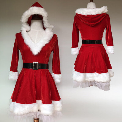 

Tailored Womens Ball Party Dress Long Sleeves Skirt Solid Christmas Costumes
