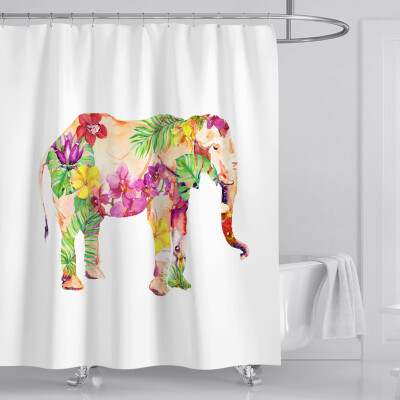 

Gobestart New Waterproof Shower Curtain with 12 Hooks 3D Printed Bathroom Polyester