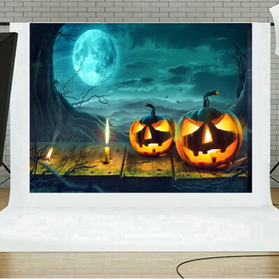 

Toponeto Halloween Backdrops Pumpkin Vinyl 5x3FT Lantern Background Photography Studio