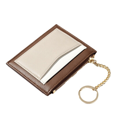 

Fashion Women Color Block Patchwork Ring Zip Faux Leather Short Wallet Purse