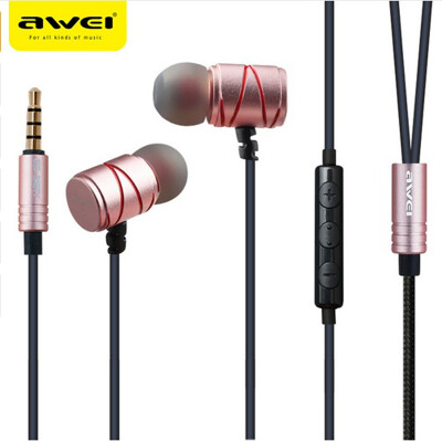 

Awei ES-910TY 35mm Metal Earphone In Ear Wired Control Earphones With Smart Buttons Microphone for PC Andriod Phones