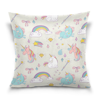 

ALAZA Throw Pillow Cover 16 X 16 inch Christmas Gift Cushion Cover with Cute Unicorn Printed Pillowcase