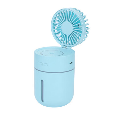 

2 In 1 Portable Mini USB Fan Humidifier Cool Mist Humidifier With Personal Folding Fan 3-Speed Adjustable & 7 Colors Light Chang