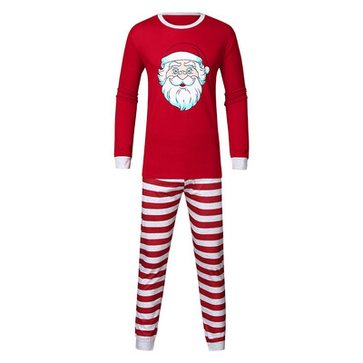 

Toponeto Christmas Man Daddy Cartoon Santa Printed TopPants Xmas Family Clothes Pajamas
