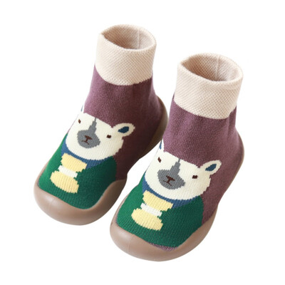

Baby Boys Girls Shoes Infant Autumn Cotton Cartoon Print Socks Warm Anti Slip Floor Socks Shoes Leg Warming
