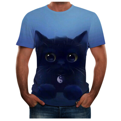 

Toponeto Summer Mens Fashion Round Neck Personalit Print Short Sleeve Leisure Top Blouse