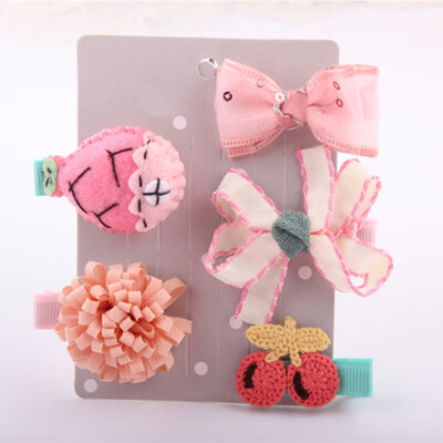 

5 Pcs Children Hair Accessories Lovely Headwear Set Cute Baby Girls Cartoon Hair Clip Hairpin