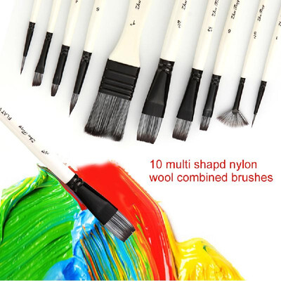 

10pcs Paint Brushes Set Kit Multiple Mediums Brushes with Nylon Hair Carry Bag for Artist Acrylic Aquarelle Watercolor Gouache Oil