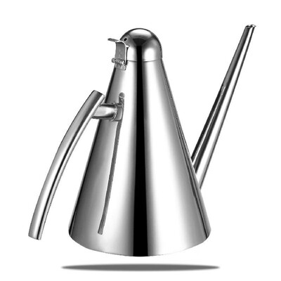 

304 Stainless Steel Elegant Oil Can Drizzler Cruet Conical-Shaped Pot Flagon Olive Oil Dispensor with Drip-Free Spout Lid Cap Hand