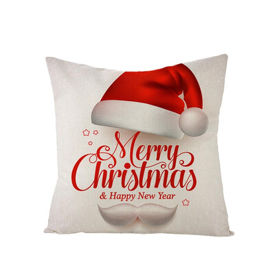 

JPGIF Christmas Linen Pillowcase Cartoon Printed Sofa Pillowcase Bedside Office