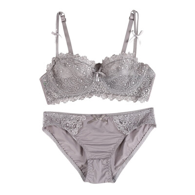 

Women Girls Seamless Breathable Thin Lace Sexy Lingerie Gather Bra sexy Lace Underwear Set Bra Panties