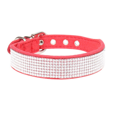 

Pet Adjustable Decorative Collar for Small Medium Dogs Shiny Rhinestone Superfiber Collar Necklace