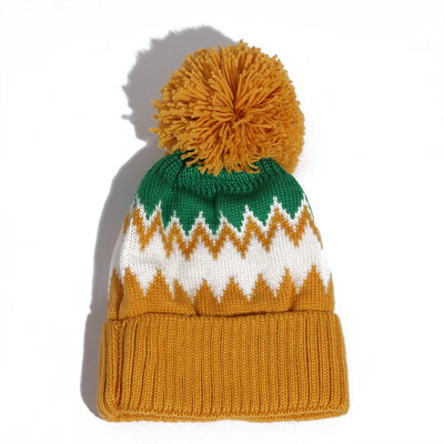 

Hat lady autumn winter Korean version wool ball knitting hat winter plus velvet to keep warm wool cap student outdoor cap man