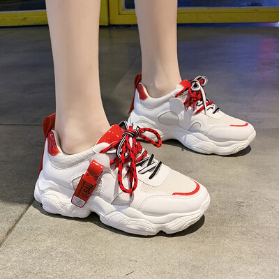 

LZJ INS New 2020 Spring&Autumn Ladies Vulcanized Shoes Wild Breathable Mesh Fashion Dad Shoes Zapatos De Mujer Plus Size 40