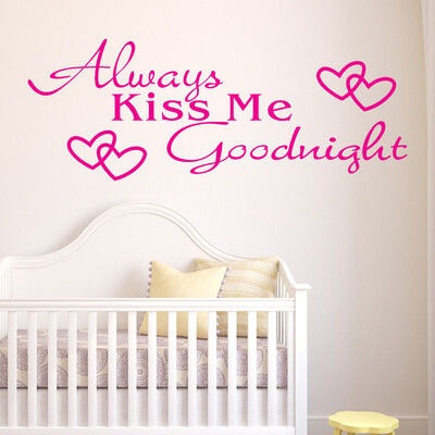 

Gobestart Always Kiss Me Goodnight Home Decor Wall Sticker Decal Bedroom Vinyl Art Mural