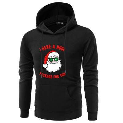 

Mens Christmas Hoodie Funny Snowman Santa Claus Xmas Pullover Sweatshirt