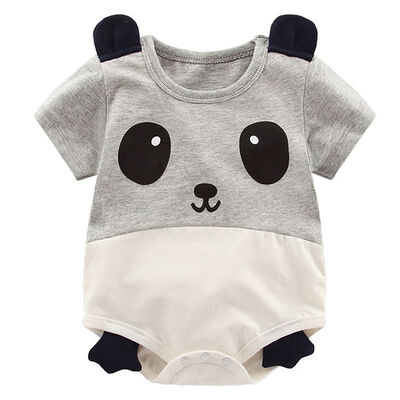 

Cute Baby Cartoon Animal Panda Cattle Pig Pattern Short Sleeve Bodysuit Jumpsuit One-Pieces Outfits