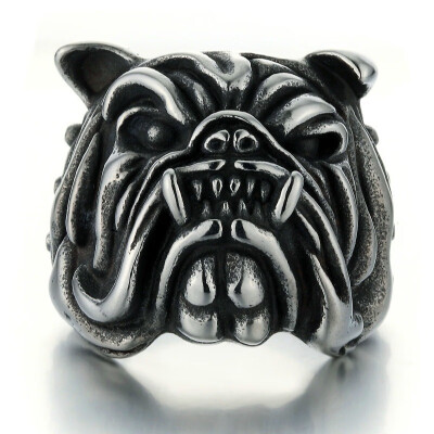 

Stainless Steel Gothic Punk Ring Retro Ring Exaggeration Exquisite Bulldog