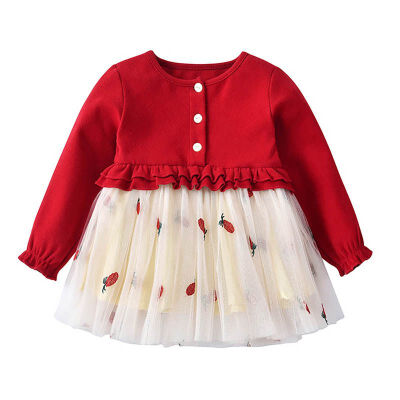 

Kids Dresses For Girls Long Sleeve Winter Baby Girl Clothes Baby Dress Princess Children Girl Mesh Dresses Lovely