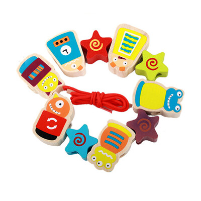 

YIWULAColorful Wooden Creative DIY Threading Cartoon Hand Threading Toy