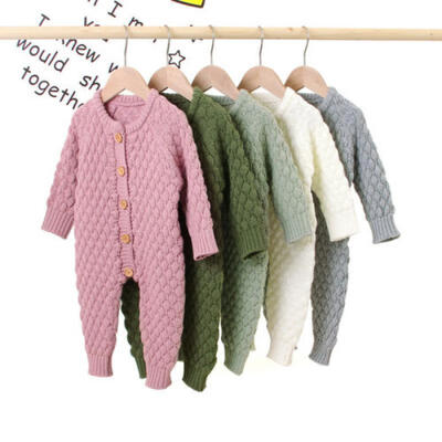 

US CANIS Kid Baby Boy Girl Knitted Cotton Romper Jumpsuit Bodysuit Winter Outfit