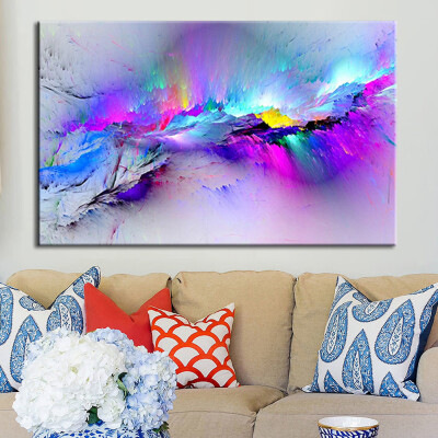 

Siaonvr Framed Modern multicoloured blue Canvas Wall Abstract Art Picture Large Print