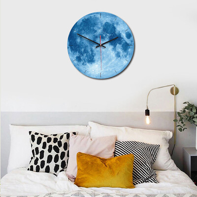 

Gobestart Large Black Hole Fitst Photo Wall clock Removable In The Dark clocks 3D