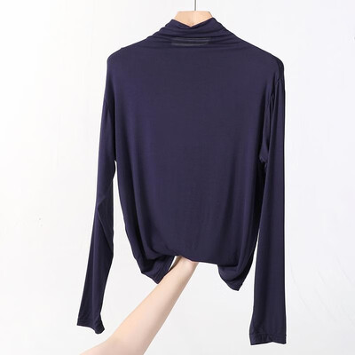 

Fashion Women Mock Turtleneck Tops T-shirt Long Sleeves Solid Stretch Elegant Spring Tees Shirts Pullovers Plus Size Casual Tops