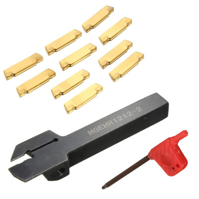 

MGEHR1212-2 Lathe Cutter Grooving Tool Holder 10Pcs MGMN200 Inserts  Wrench Tool Set Replacement