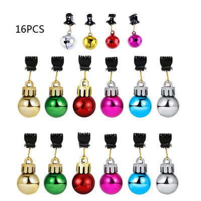 

16Pcs Christmas Beard Baubles Ornaments Santa Claus Beard Bells With Clips For Men Facial Hair Holiday Decoration 6 Colors Gift