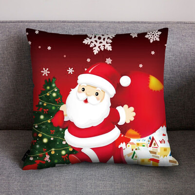 

〖Follure〗Merry Christmas Print Pillow Case Polyester Sofa Car Cushion Cover Home Decor