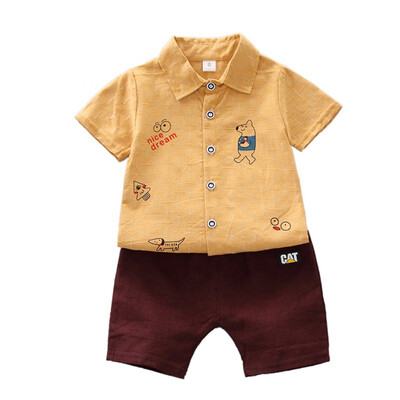 

Fashion Boys Clothes Summer Short Sleeve Cartoon Print Tops T-shirtShorts Casual Outfits Sets
