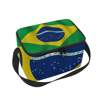 

ALAZA Misc Flag Of Brazil Lunch Box Insulated Lunch Bag Large Cooler Tote Bag for Men Women Girls Boys