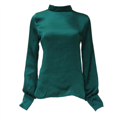 

Elegant Lady Chiffon Blouse Women Long Sleeve Turtleneck Work Wear Shirts Tops Casual Solid Blusas