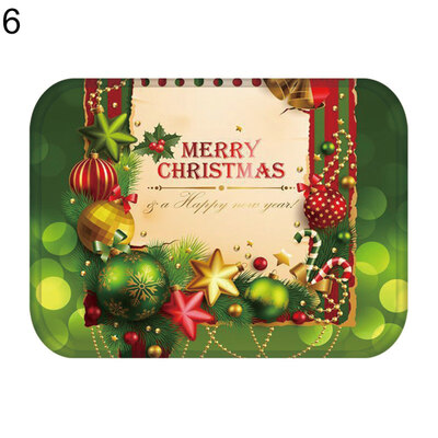 

Christmas Deer Bell Ornament Anti-slip Doormat Rug Carpet Floor Mat Home Decor