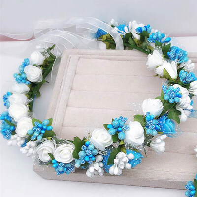 

1 Set Wedding Page Boy Flower Girl Flower Hairband Bracelet Garland Wrist Flowers Lace Hair Ring