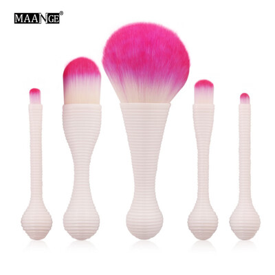 

MAANGE 5pcs Mini Cosmetic Beauty Makeup Brushes Set Power Foundation Eye Shadow Concealer Soft Lovely Face Make Up Brush Tools