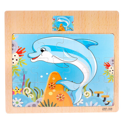 

Tailored Wooden Jigsaw Puzzle toy Children Cartoon Animal Traffic Learning Puzzle Toys