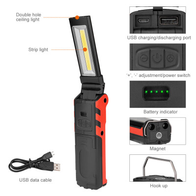 

〖Follure〗Multifunction RechargeableCOB LED Slim Adjustment Work Light Lamp Magnetic Flash