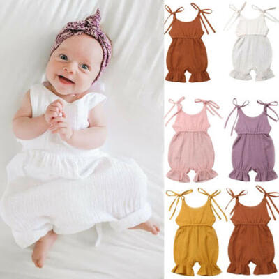 

US Newborn Baby Girl Infant Sleeveless Romper Bodysuit Jumpsuit Clothes Outfit