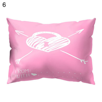 

Lovely Pink Letters Rectangle Throw Pillow Case Cushion Cover Home Car Decor